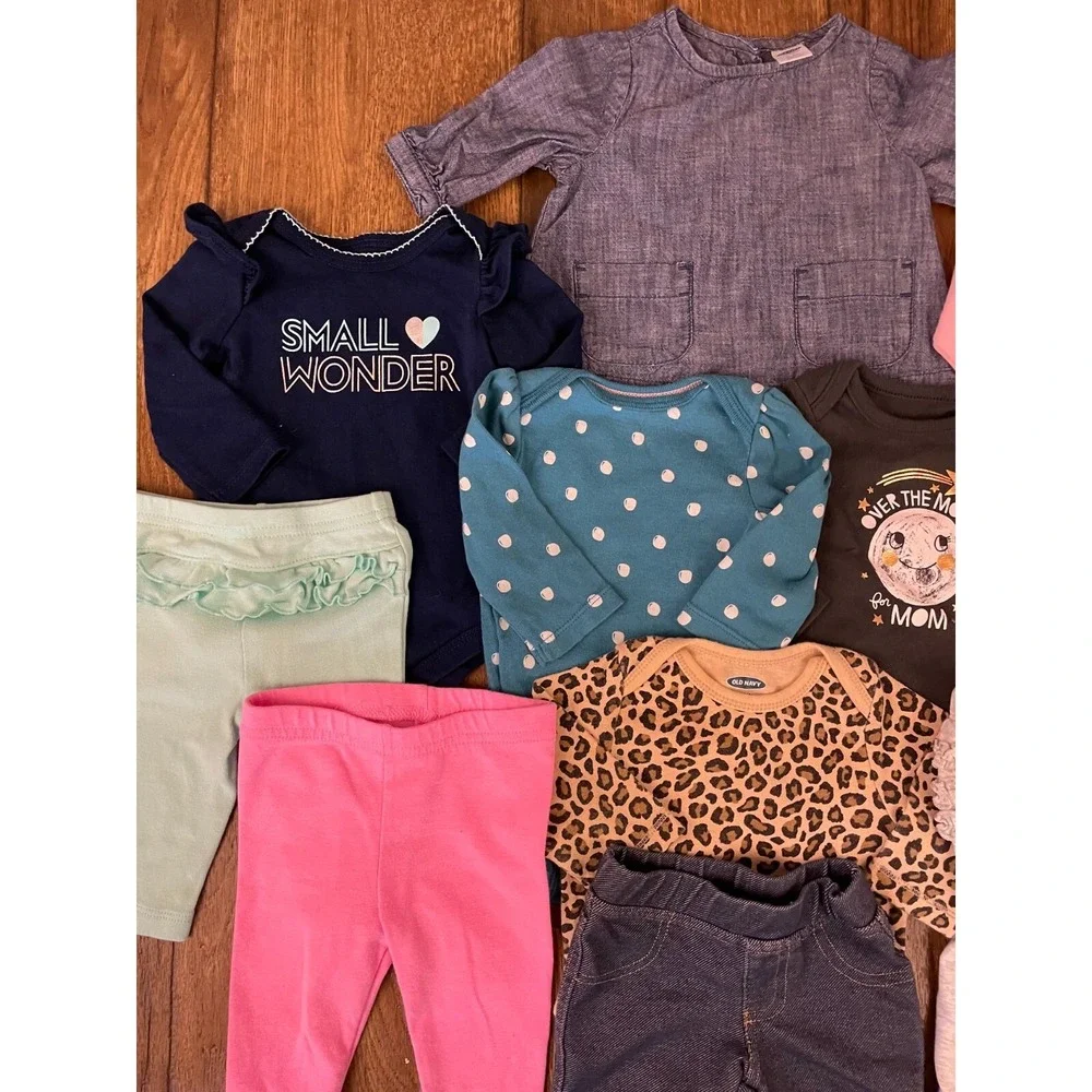 Baby Girl 0/3 Months Mix Match Pants Shirts Bodysuits Outfits Clothes Bundle Lot - Picture 8 of 13
